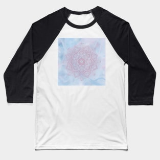 Pink Lotus Blossom Flower Mandala Baseball T-Shirt